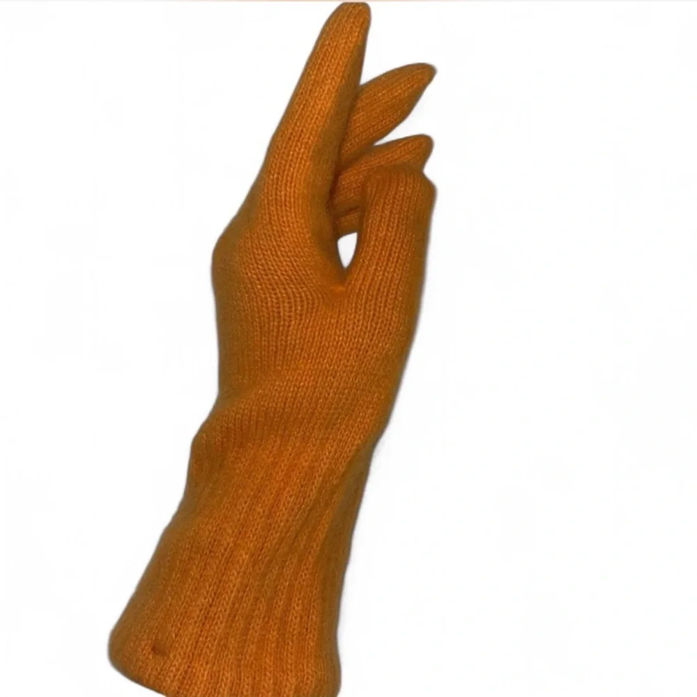 Parkhurst Vintage Lambs Wool Rabbit Hair Gloves Orange 7/8